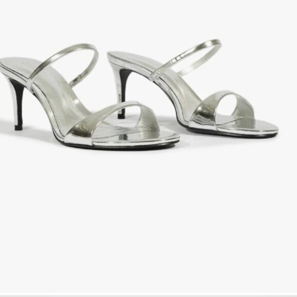 Schutz Jessica Mid Mule Heels | Metallic Silver | Size 7.5B | MSRP $118 - Picture 1 of 7